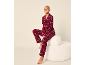 Damen-Flanellpyjama in rotem Karo