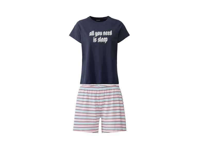 Gehe zu Vollbildansicht: esmara Damen Shorty Pyjama aus reiner Baumwolle - Bild 2