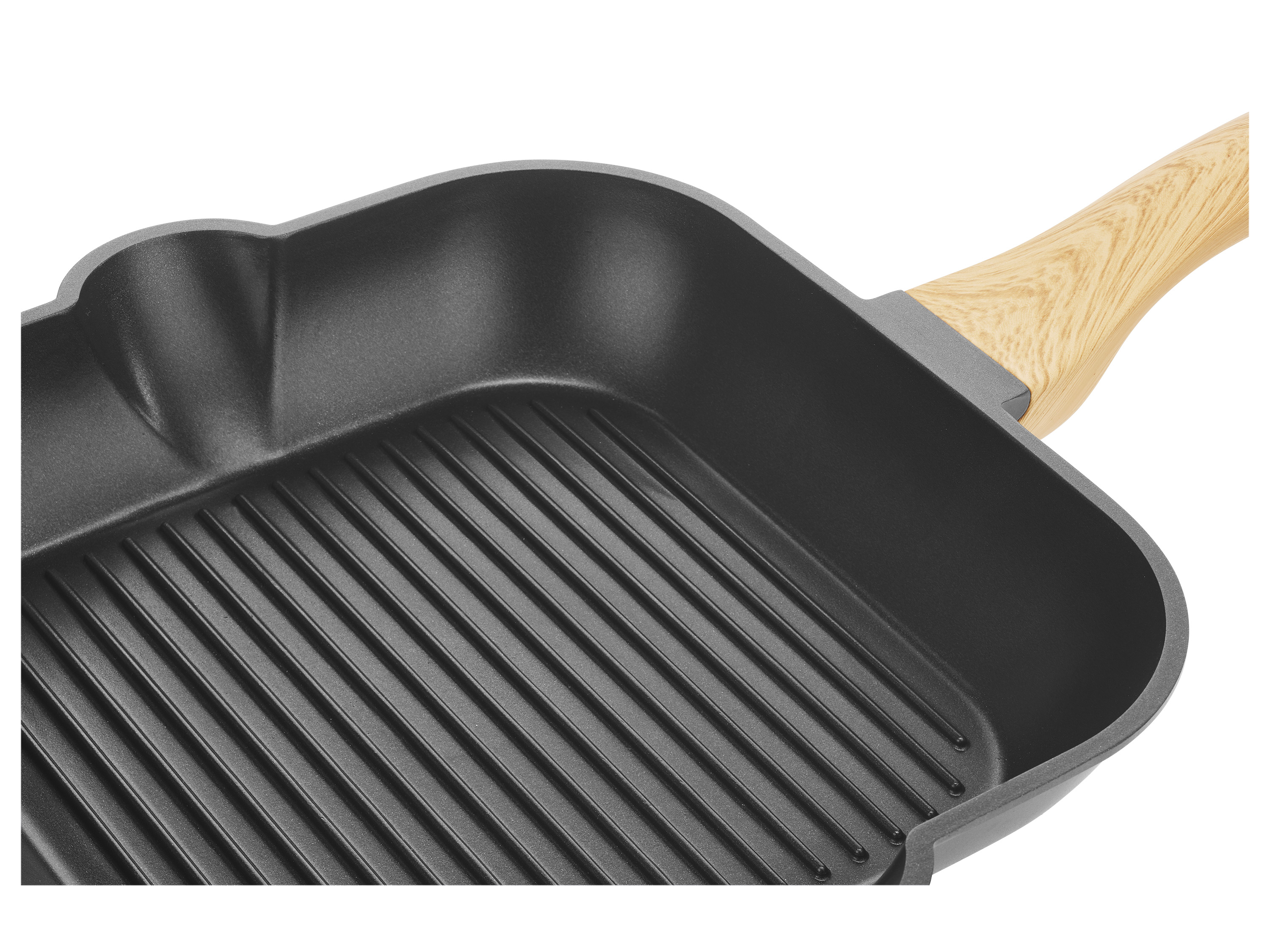 Thumbnail - ERNESTO® Grill-/ Bratpfanne Ø 28 cm Aluguss (eckig schwarz)