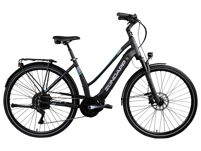 Schwarzes Zündapp X400 E-Bike mit Reifen und Sattel.