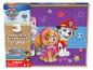 Paw Patrol Holzpuzzles mit Skye, Everest und Marshall, mit Warnhinweis für Kleinteile.