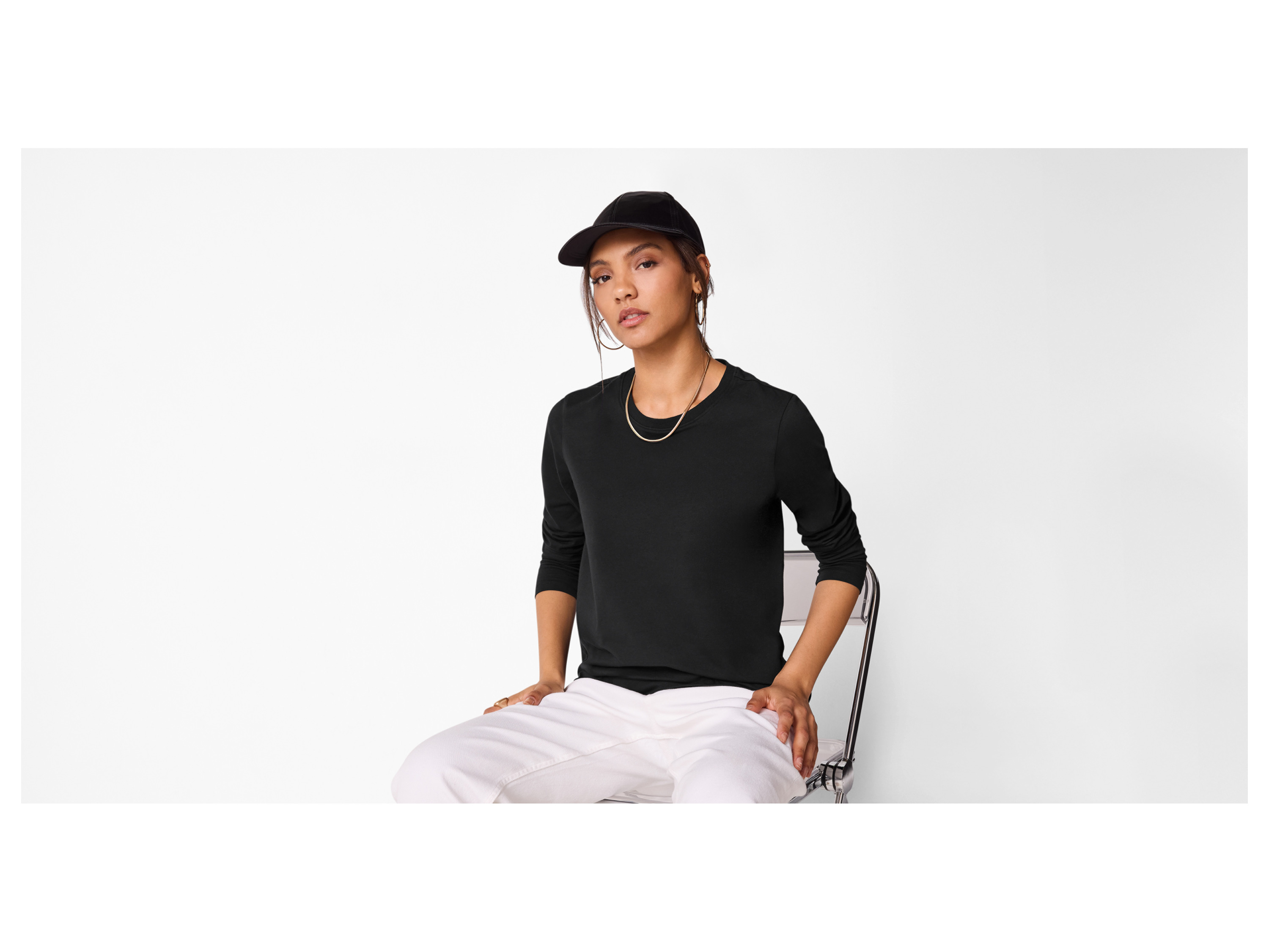 Thumbnail - esmara® Damen Langarmshirt (Schwarz, M(40/42))