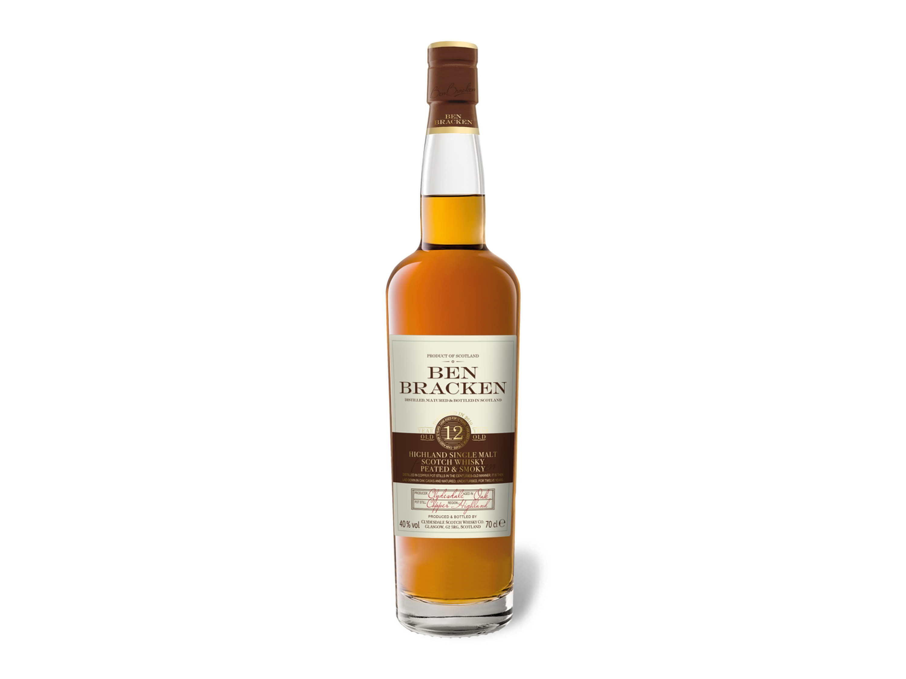 BEN BRACKEN Highland Single Malt Scotch Whisky Peated & Smokey 12 Jahre 40% Vol – Bild 2 von 4