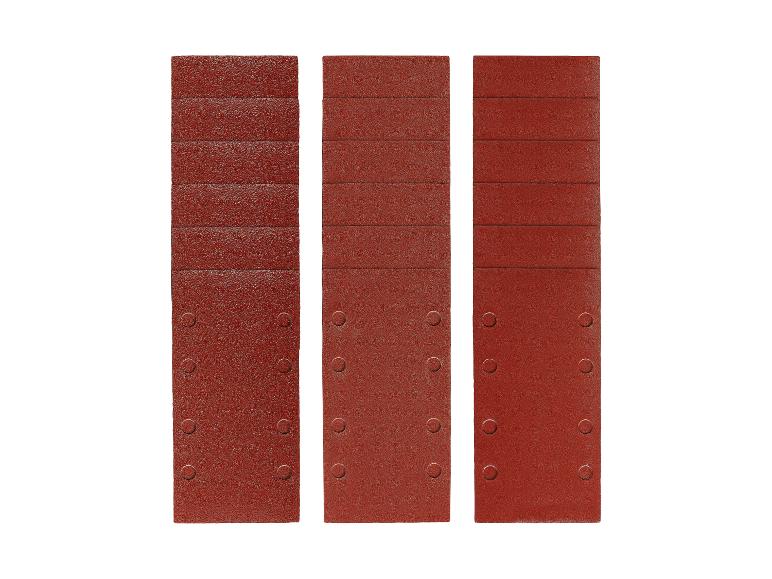 Drei Schleifbänder für die Holzbearbeitung.