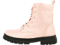 Rosa Schnürstiefel mit dicker schwarzer Profilsohle.