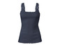 Ein dunkelblaues Tanktop mit Spitzendetails.