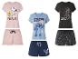 Kurze Schlafanzüge mit Peanuts, Stitch und Minnie Mouse: niedliche und stylische Designs.