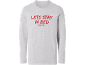 Graues Langarmshirt mit dem Aufdruck „LETS STAY IN BED (FOREVER)“