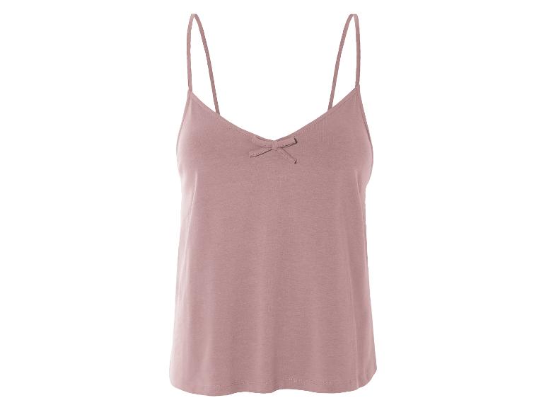 Puderrosa Trägertop mit kleiner Schleife.