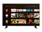Ein JVC Smart TV mit Apps wie Netflix, YouTube, Prime Video und Google Play