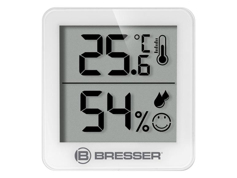BRESSER Digitalthermometer und Hygrometer, das 25.6°C und 54% Luftfeuchtigkeit anzeigt.