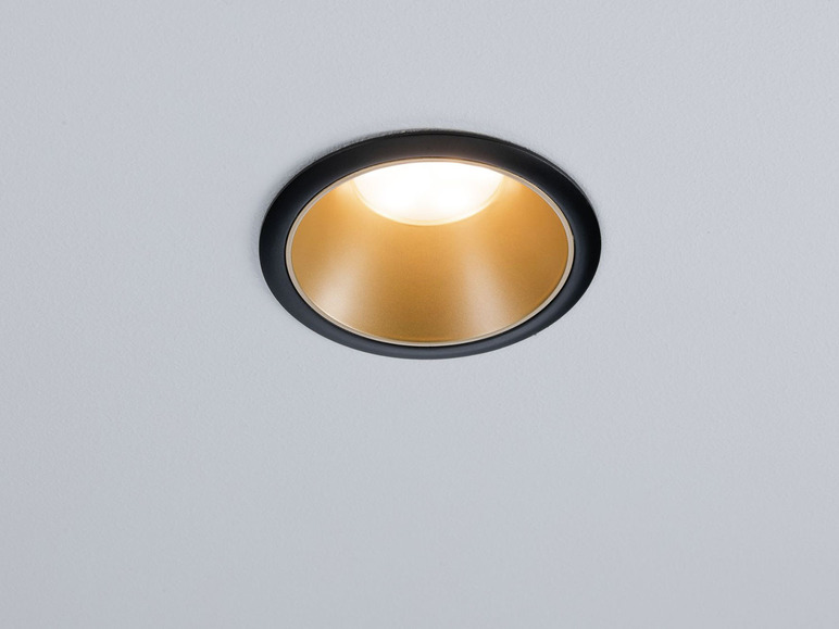 Gehe zu Vollbildansicht: Paulmann LED Einbauleuchte »Cole«, 3 Stück, dimmbar, schwarz/gold - Bild 4