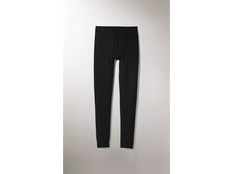 Schwarze Thermo-Leggings für Herren mit Bündchen am Knöchel