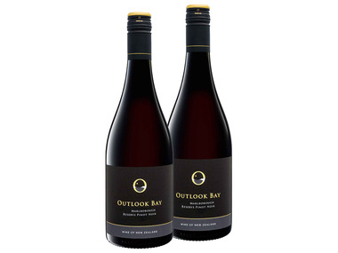 2er Weinpaket Outlook Bay Pinot Noir Marlborough Reserve trocken, Rotwein