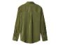 Olivgrünes Satinhemd mit langen Ärmeln und Kragen, Rückansicht