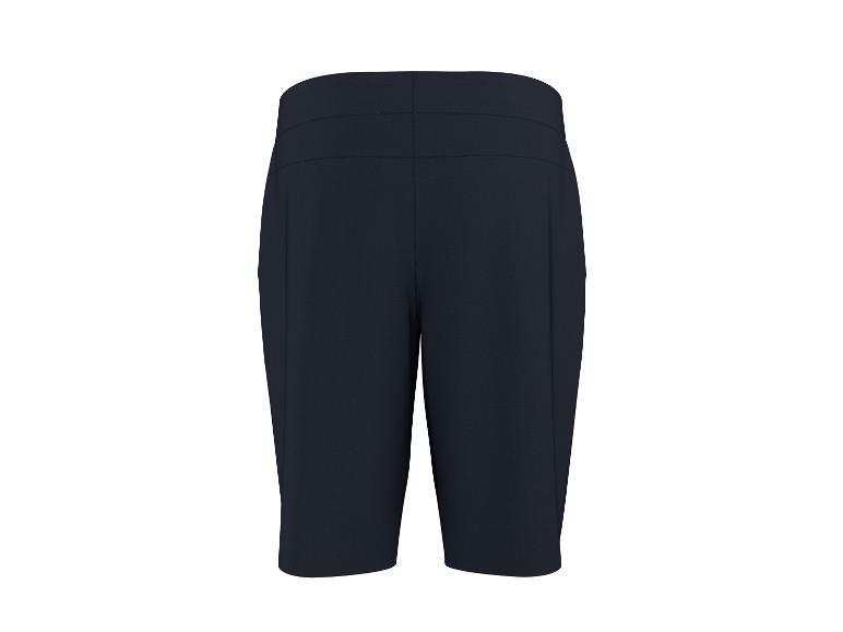 Dunkelblaue Damen-Radhose mit breitem Bund.