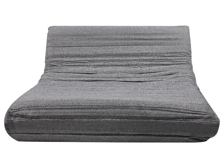 Graues Bodensofa mit strukturiertem, gerafftem Stoffdesign