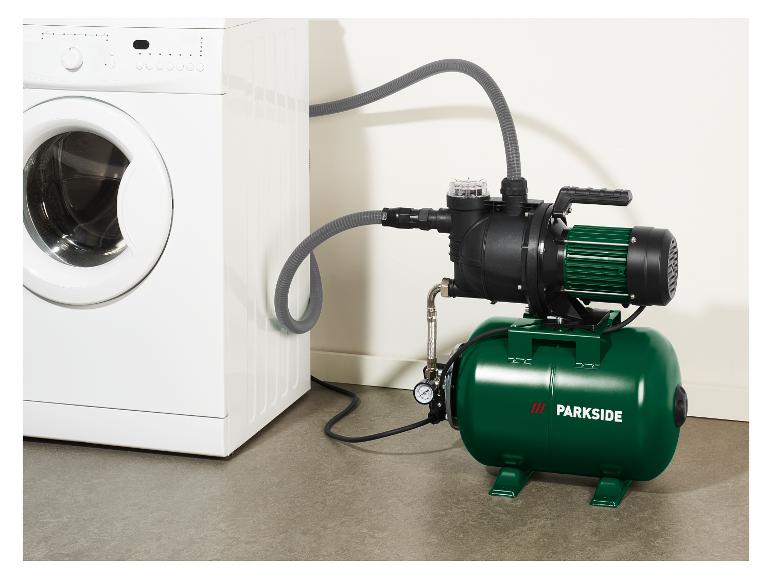 Waschmaschine und PARKSIDE Hauswasserwerk in Grün und Schwarz