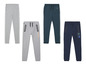 Drei Jogginghosen für Jungen in Grau, Dunkelblau und Dunkelgrün.