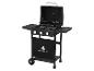 Grillmeister 3-Brenner Gasgrill: schwarzes Design, mobil.