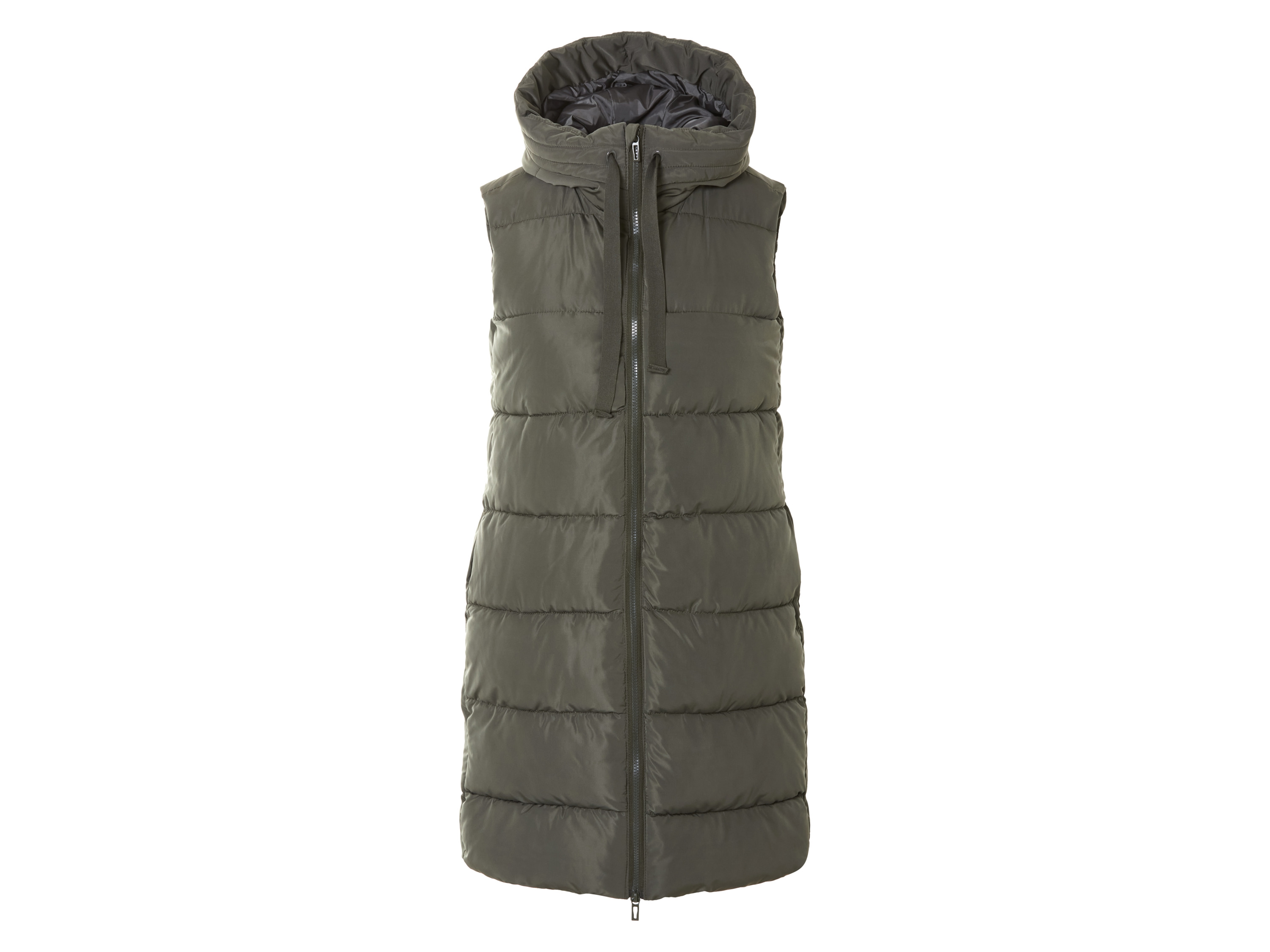 ESMARA® Damen Longweste, mit Kapuze (Oliv, XS(32/34))