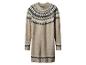 Beiges Pulloverkleid mit Fair Isle Zickzackmuster