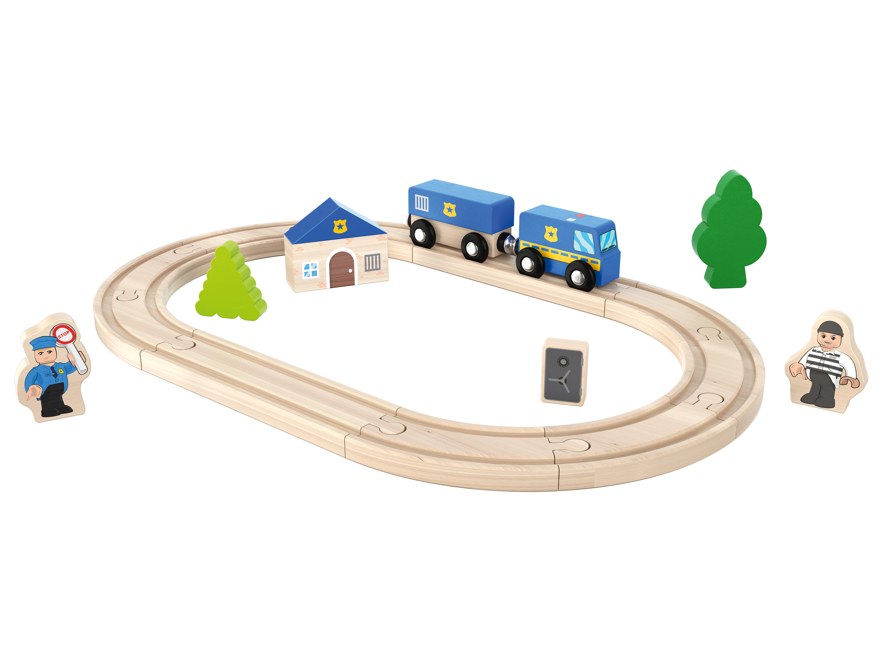 Playtive Holz Eisenbahnset S (Polizei) | 04055334993753