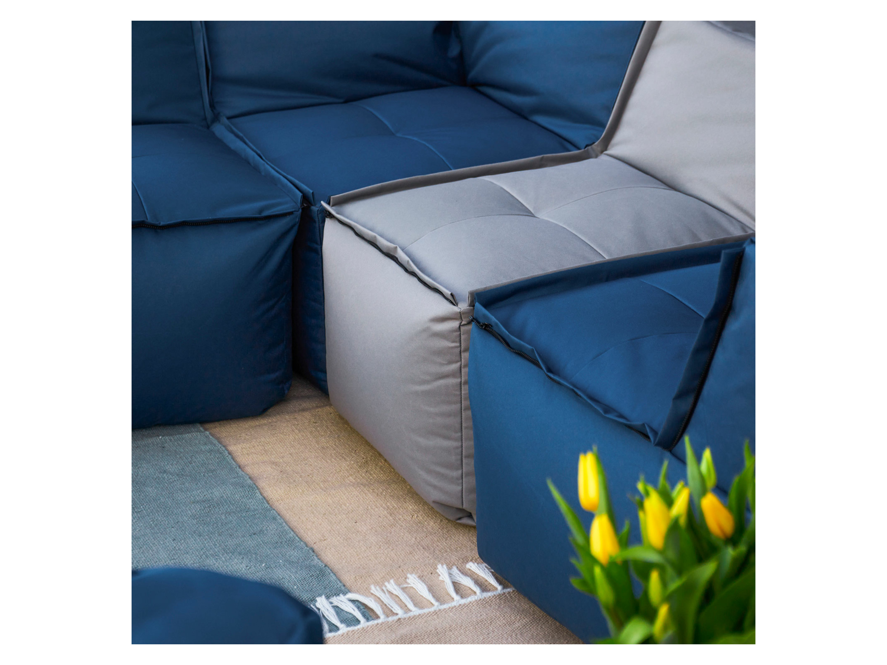 Thumbnail - Lumaland Sitzsack-Garnitur, modulares System, 5-teilig