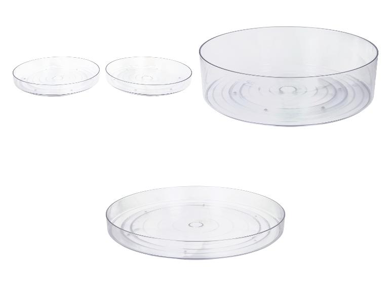 Transparente runde drehbare Kunststofftabletts in verschiedenen Größen