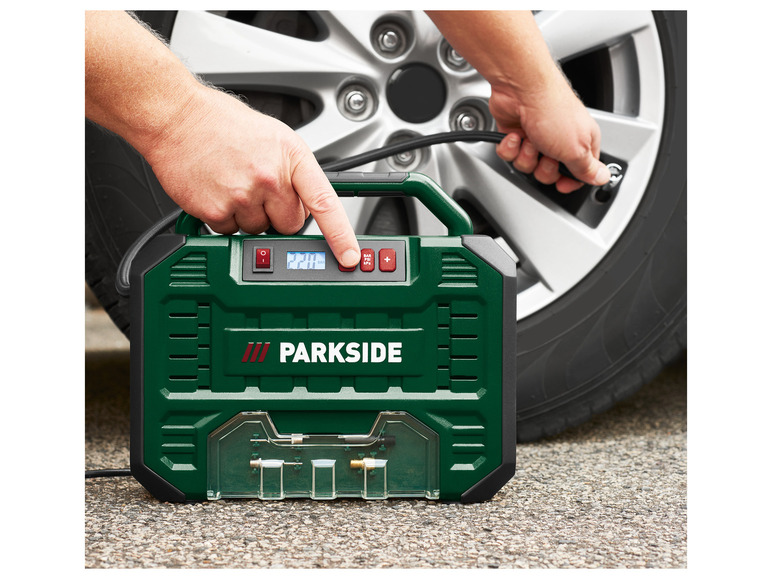 Gehe zu Vollbildansicht: PARKSIDE® Kompressor mit digitaler Anzeige »PMK 150 A1«, tragbar, 12 V / 230 V - Bild 2