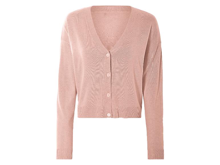 Hellrosa Cardigan mit Knöpfen.