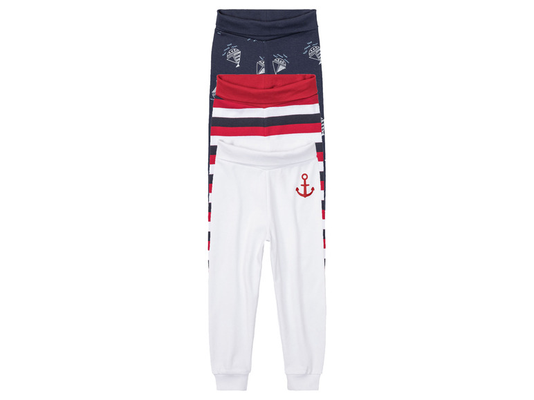 Weiße, rote und blaue Jogginghosen mit Anker-Print.