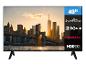 40-Zoll-Fernseher mit 2K Full HD-Auflösung und HDR10, der eine Stadtlandschaft bei Sonnenuntergang zeigt.