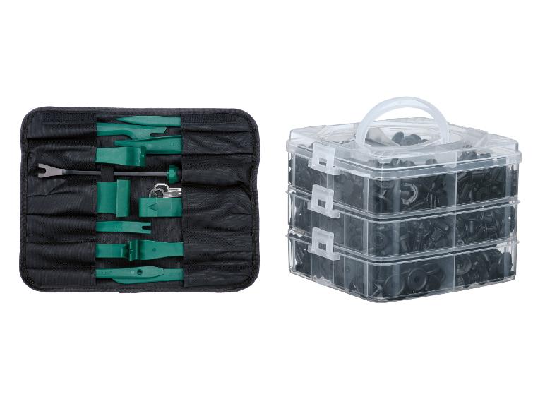 Werkzeugsatz zur Verkleidungsentfernung und Sortiment an Kfz-Befestigungselementen