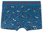 Spider-Man Boxershorts mit blauem Hintergrund und Spinnennetz-Muster.