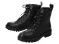 Schwarze Damen-Schnürstiefeletten mit dicker Sohle
