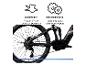 Schwarzes Mountainbike mit Triggerschalter und Kettenschaltung, Text über einfache Bedienung und Robustheit.