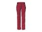 Rote Outdoorhose mit schwarzen Details und verstärkten Knien.