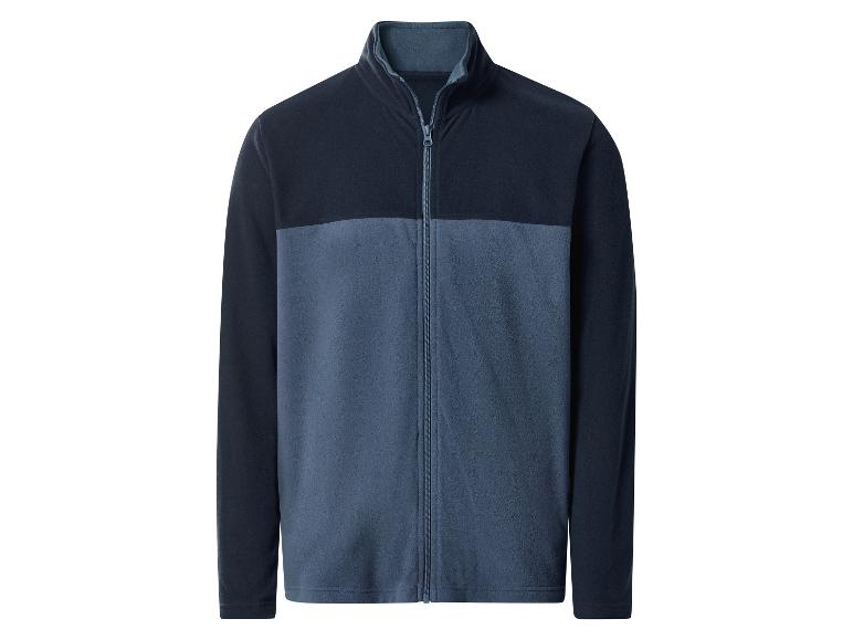 Herren-Zweifarb-Fleecejacke mit Reißverschluss