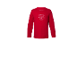 Rotes Langarm-T-Shirt mit dem Text „DAYTIME FOOD YOUR MIND WITH COOKIES“ und Keksen