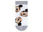 Weiße Socken mit Mickey Mouse-Motiv.