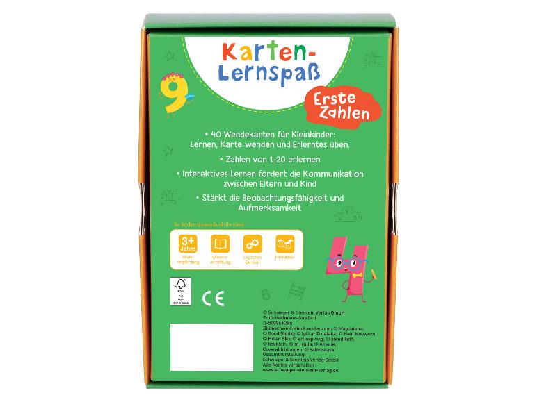 Lernkartenspiel für Kinder „Erste Zahlen“ mit 40 Wendekarten.
