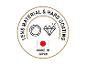 Logo mit Text „LENS MATERIAL & HARD COATING“ und „MADE IN JAPAN“, mit Linsen- und Diamant-Symbol.