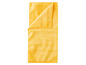 Ein gelbes Mikrofasertuch, gefaltet.