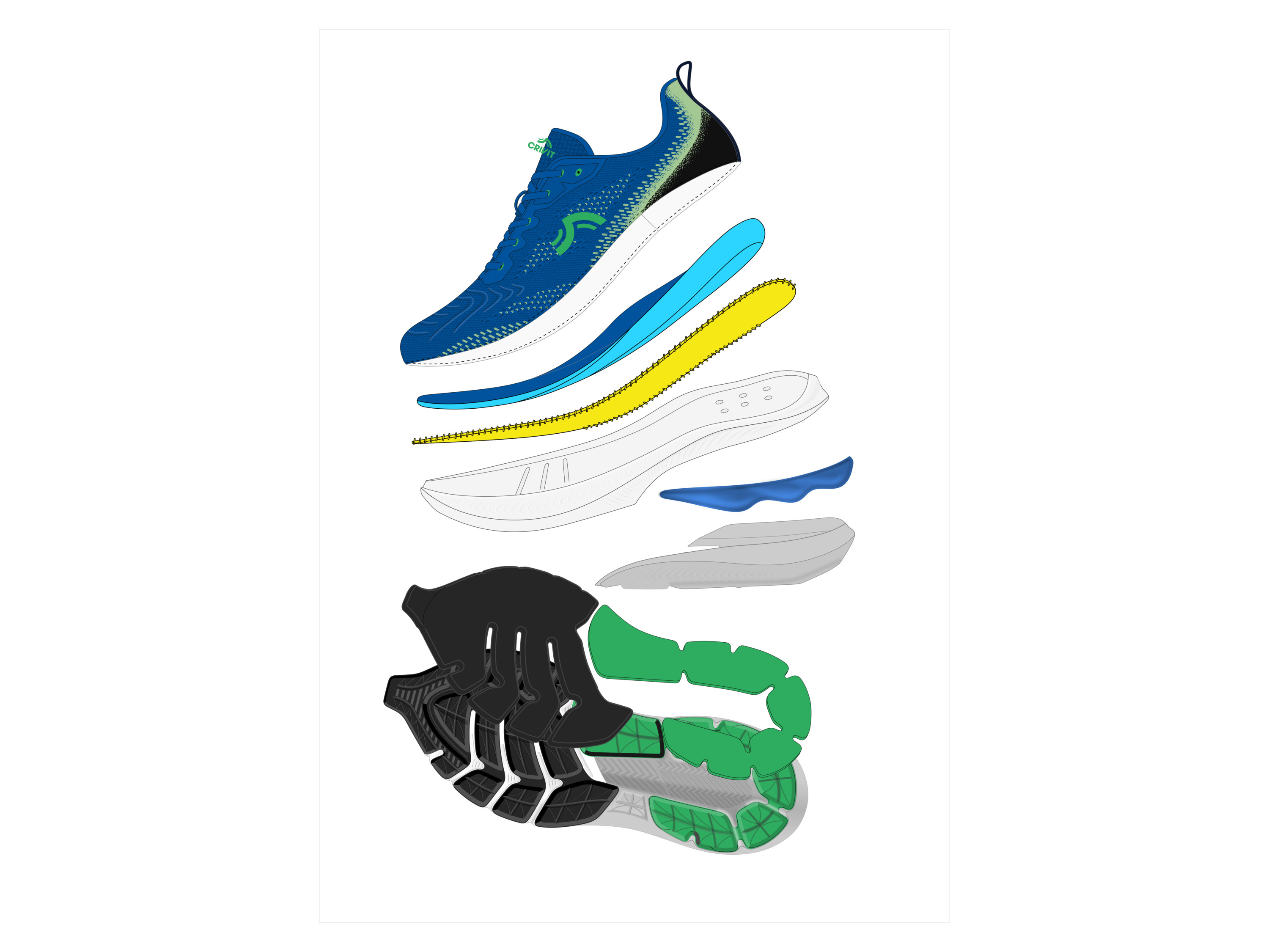 CRIVIT Herren-Laufschuhe, mit dämpfender EVA-Zwischensohle - 9