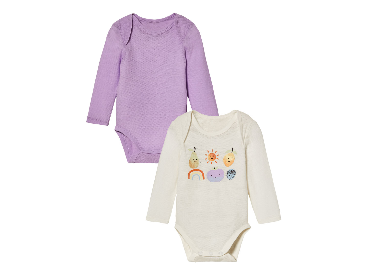lupilu® Baby Bodies, 2 Stück (62/68, lila/weiß) | 04335633061897