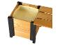 Holz-Hochbeet mit integrierter Sitzbank und Filzeinlage