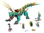 Lego Ninjago Set mit einem Drachen, Minifiguren und Zubehör.