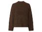 Brauner Langarmpullover mit Stehkragen, Rückansicht.