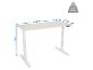 Weißer höhenverstellbarer Schreibtisch, 140x70 cm, Höhe 71-116 cm, max. 80 kg.